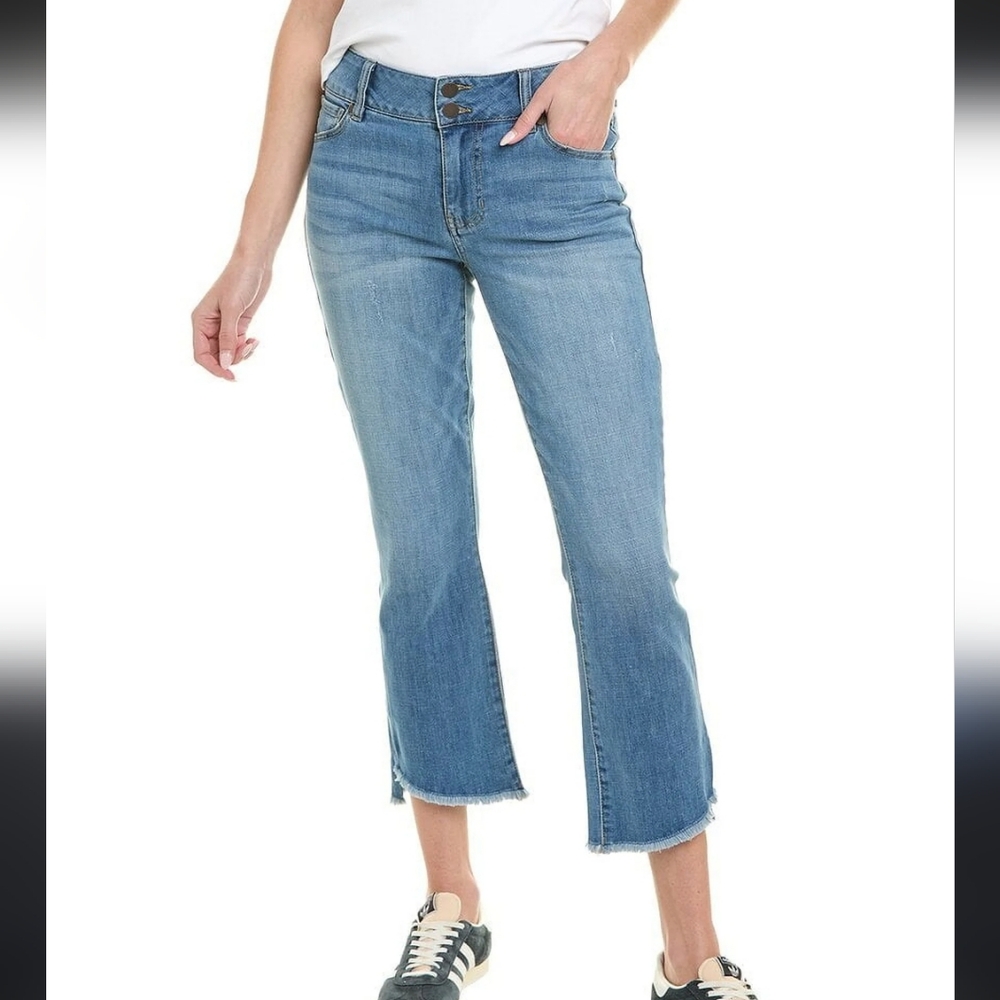 CABI 6070 Hi-Low Straight Leg Crop Stretch Jeans Women’s Size 2